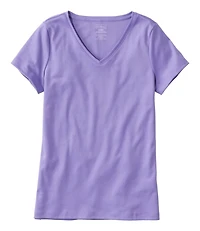 Women's Pima Cotton Shaped V-Neck, Short-Sleeve