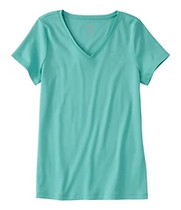 Women's Pima Cotton Shaped V-Neck, Short-Sleeve