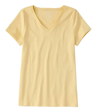 Women's Pima Cotton Shaped V-Neck, Short-Sleeve