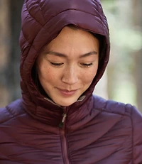 Women's Ultralight 850 Down Hooded Coat, Three-Quarter Length