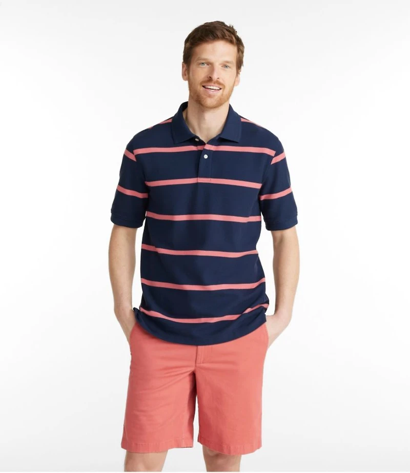 Men's Premium Double L® Polo, Banded Short-Sleeve Without Pocket Stripe