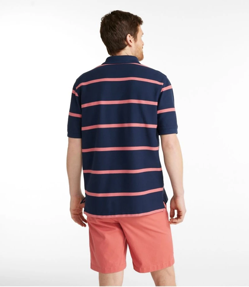 Men's Premium Double L® Polo, Banded Short-Sleeve Without Pocket Stripe