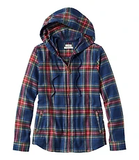 Women's Scotch Plaid Flannel Shirt, Relaxed Zip Hoodie