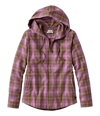 Women's Scotch Plaid Flannel Shirt, Relaxed Zip Hoodie