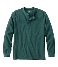 Men's Unshrinkable Mini-Waffle Henley, Long-Sleeve Traditional Fit