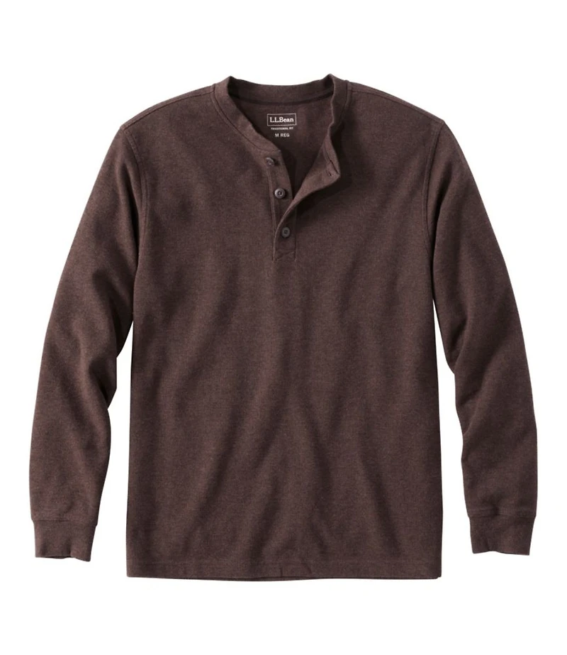 Men's Unshrinkable Mini-Waffle Henley, Long-Sleeve Traditional Fit