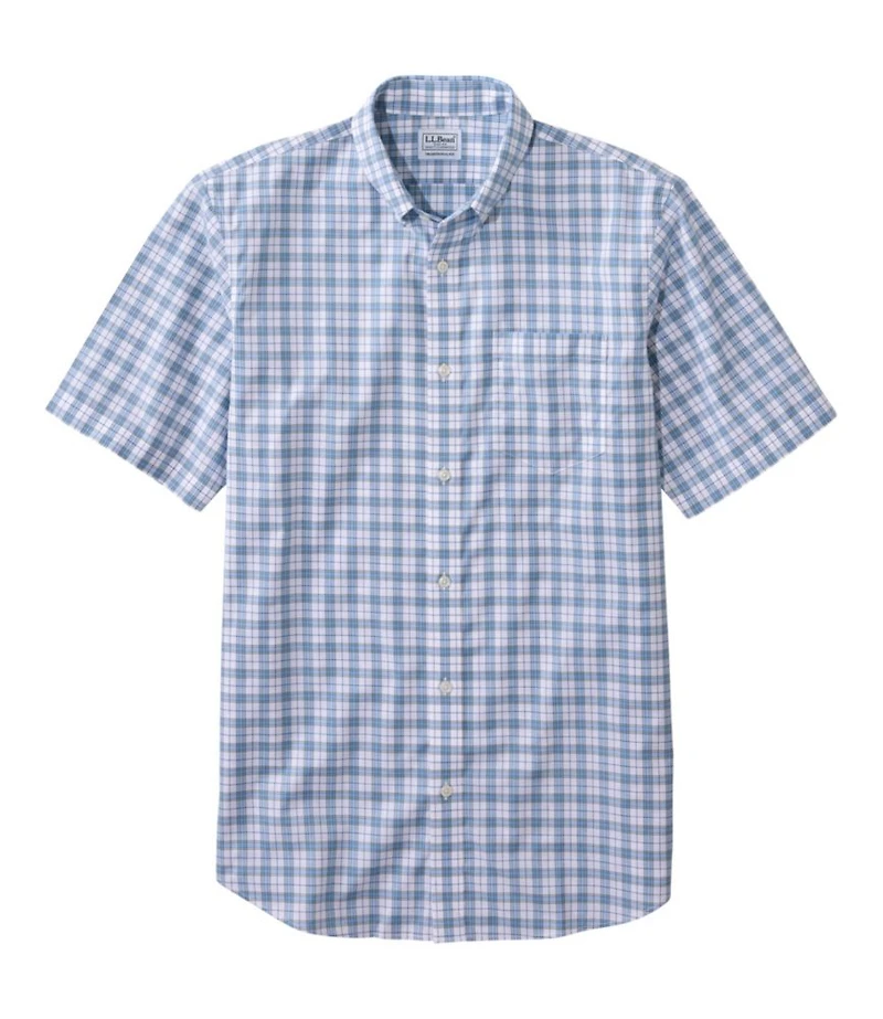 Men's Wrinkle-Free Kennebunk Sport Shirt, Traditional Fit Short-Sleeve Check