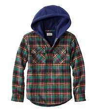 Kids' Fleece-Lined Flannel Shirt, Hooded Plaid