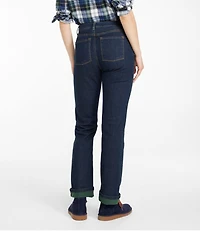 Women's True Shape Jeans, High-Rise Straight-Leg Fleece-Lined