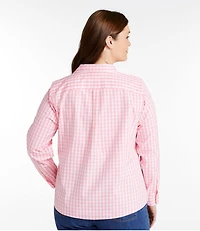 Women's Wrinkle-Free Pinpoint Oxford Shirt, Long-Sleeve Relaxed Fit Plaid