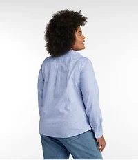 Women's Wrinkle-Free Pinpoint Oxford Shirt, Relaxed Fit Long-Sleeve Print