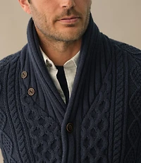 Men's Signature Cotton Fisherman Sweater, Shawl-Collar Cardigan