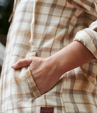 Women's Scotch Plaid Flannel Shirt, Relaxed Zip Hoodie