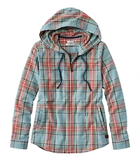 Women's Scotch Plaid Flannel Shirt, Relaxed Zip Hoodie