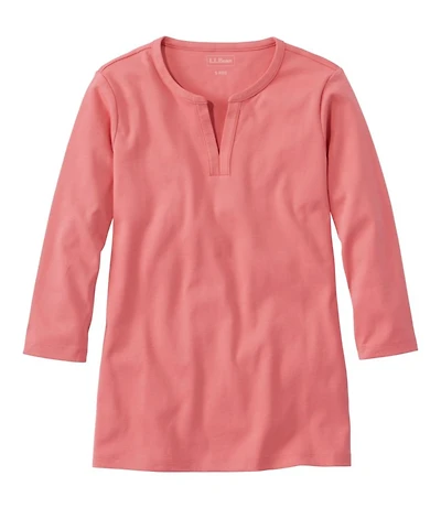 Women's L.L.Bean Tee, Three-Quarter-Sleeve Splitneck Tunic
