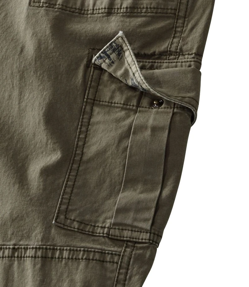 Women's Stretch Canvas Cargo Pants, Mid-Rise Straight-Leg