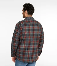 Men's Sherpa-Lined Scotch Plaid Shirt, Slightly Fitted