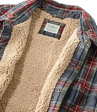 Men's Sherpa-Lined Scotch Plaid Shirt, Slightly Fitted
