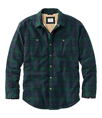 Men's Sherpa-Lined Scotch Plaid Shirt, Slightly Fitted