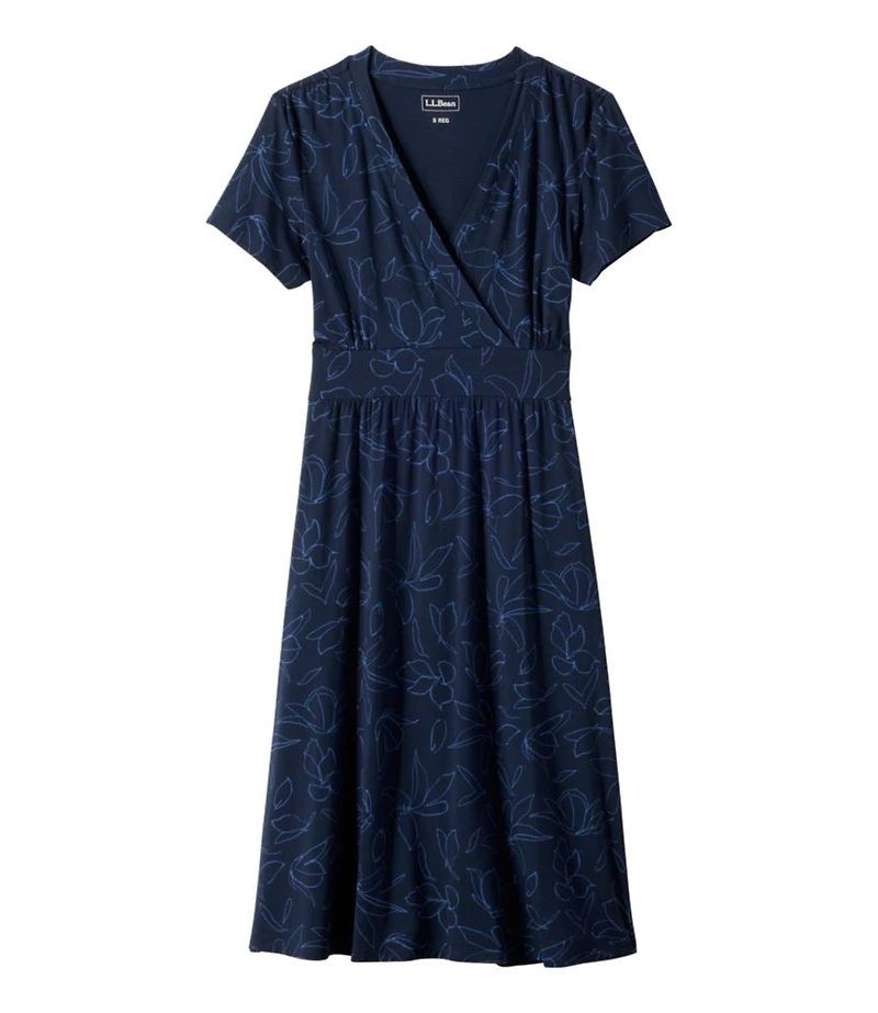 Women's Summer Knit Dress, Short-Sleeve Print