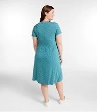 Women's Summer Knit Dress, Short-Sleeve Print