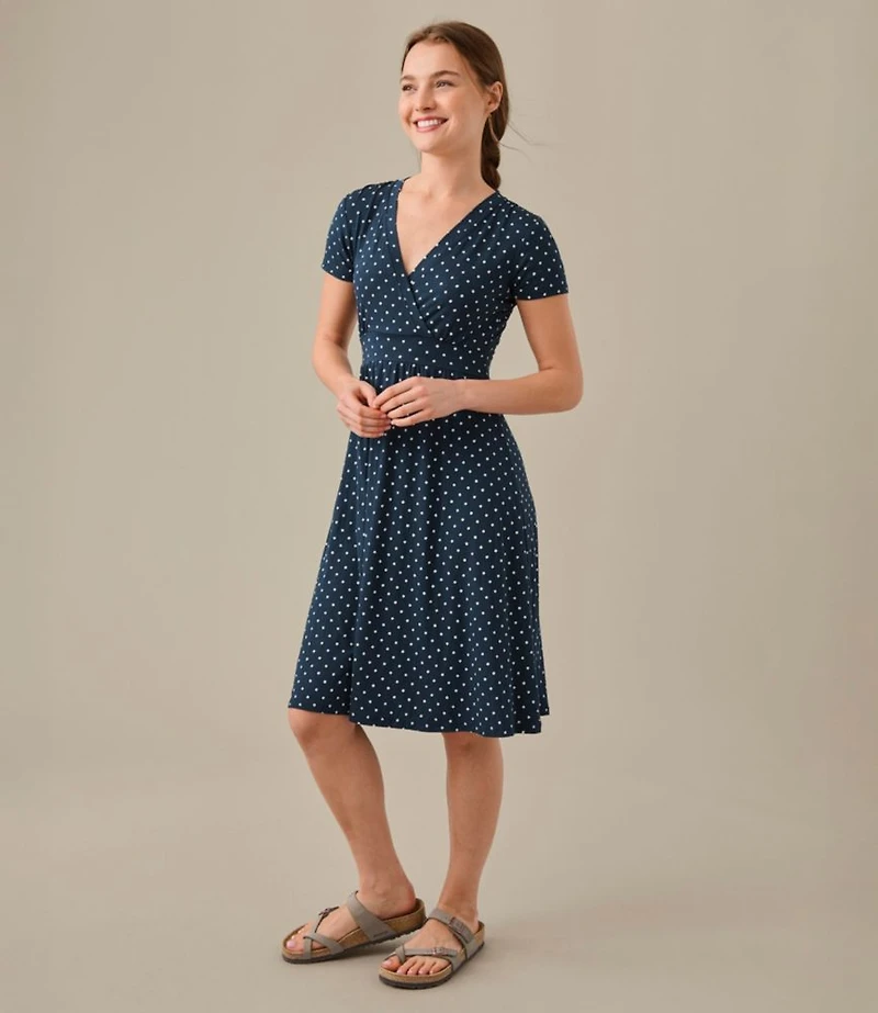 Women's Summer Knit Dress, Short-Sleeve Print