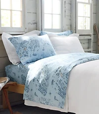 Nautical Map Percale Sheet Collection