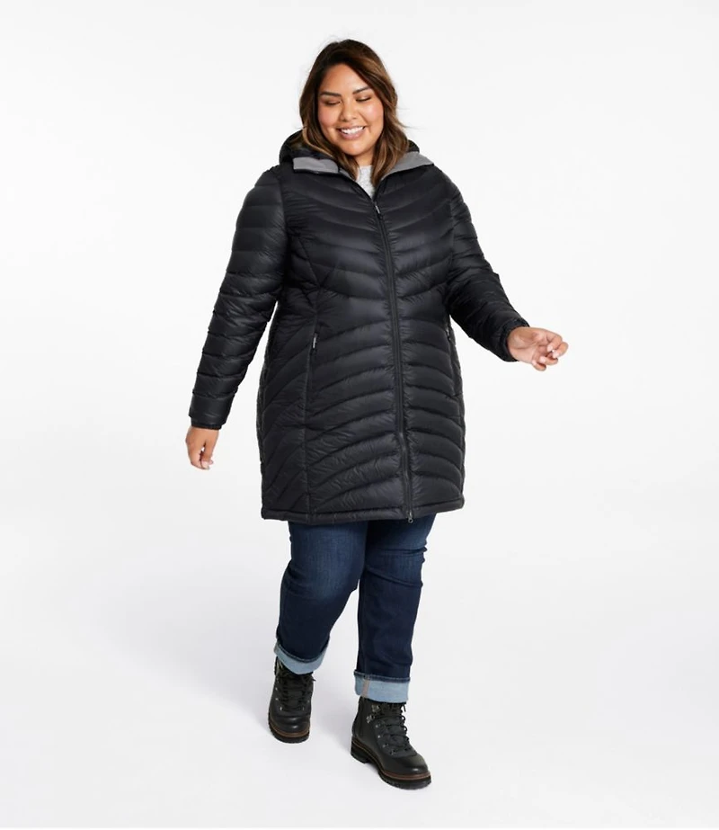 Women's Ultralight 850 Down Hooded Coat, Three-Quarter Length
