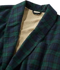 Men's Scotch Plaid Flannel Robe, Sherpa-Lined