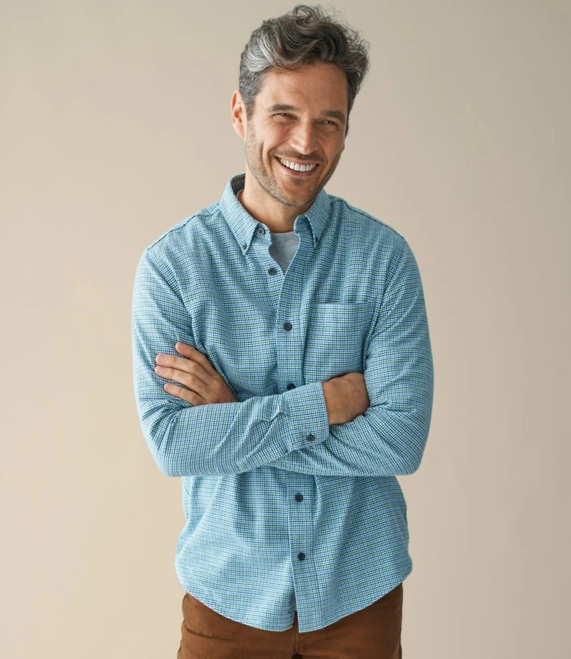 Men's Wicked Good Flannel Shirt, Slightly Fitted, Houndstooth