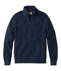 Men's Organic Cotton Waffle Sweater, Quarter Zip