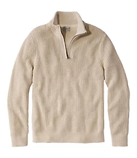 Men's Organic Cotton Waffle Sweater, Quarter Zip
