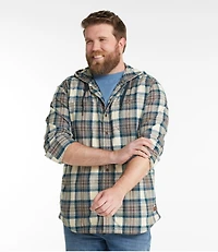 Men's Scotch Plaid Flannel Hooded Shirt, Slightly Fitted