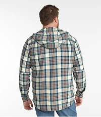 Men's Scotch Plaid Flannel Hooded Shirt, Slightly Fitted