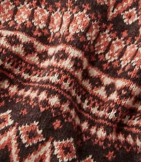 Women's Cotton Ragg Sweater, Open Cardigan Fair Isle