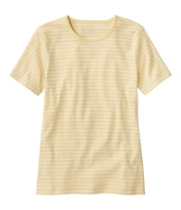 Women's Pima Cotton Tee, Short-Sleeve Crewneck Stripe