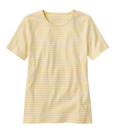 Women's Pima Cotton Tee, Short-Sleeve Crewneck Stripe