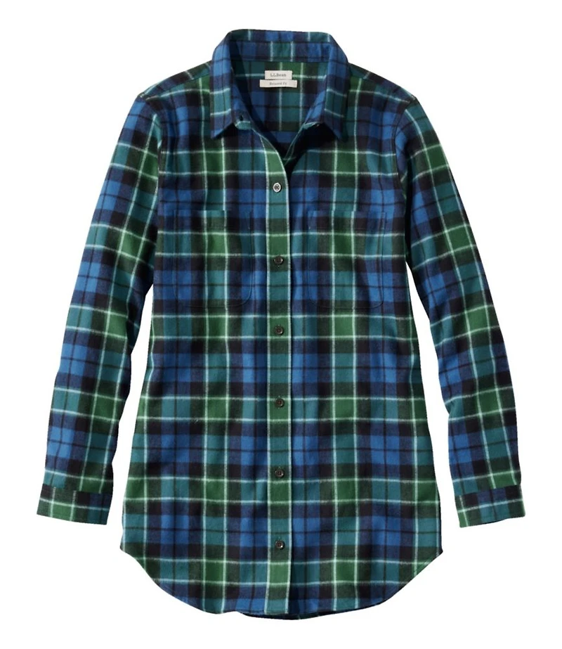 Women's Scotch Plaid Flannel Shirt, Tunic