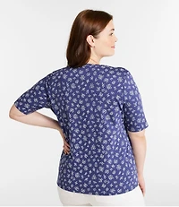 Women's L.L.Bean Jewelneck Tee, Elbow-Sleeve Print