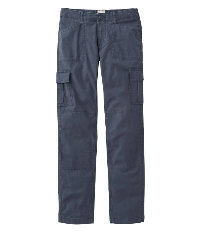 Women's Stretch Canvas Cargo Pants, Mid-Rise Straight-Leg
