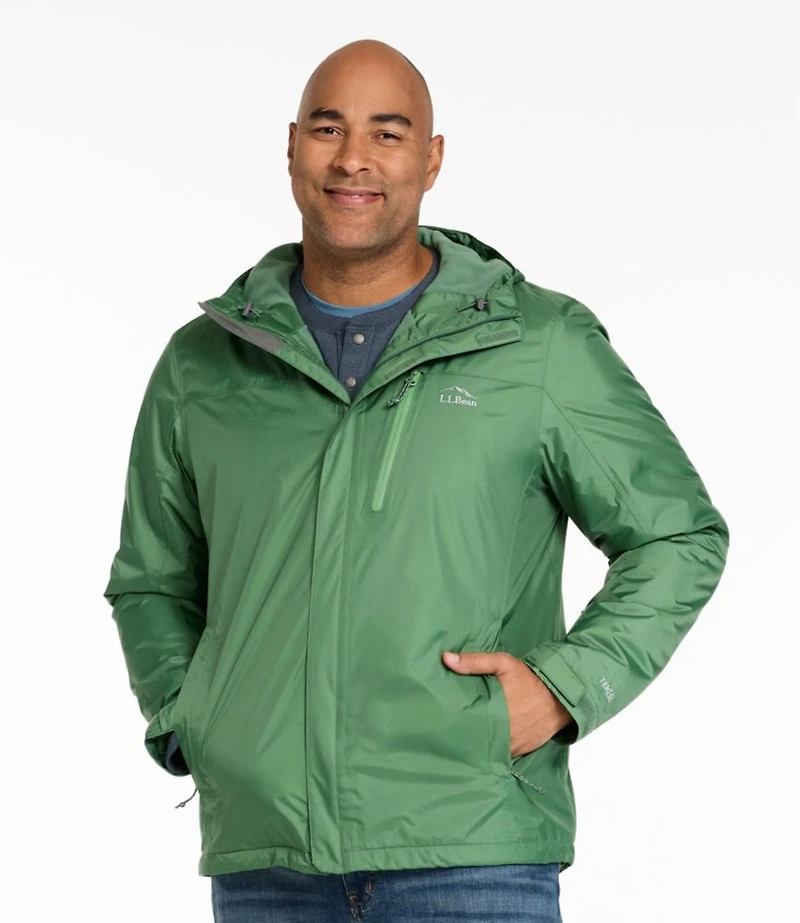 Men's Trail Model Rain Jacket, Fleece-Lined