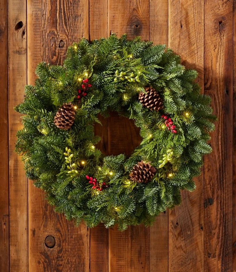 Woodland Berry Lighted Wreath, 24"