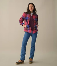 Women's Fleece-Lined Flannel Shirt, Snap-Front Plaid