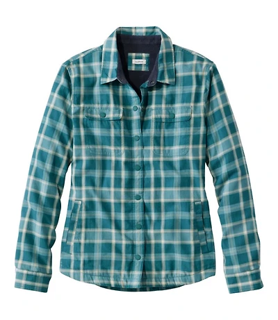 Women's Fleece-Lined Flannel Shirt, Snap-Front Plaid