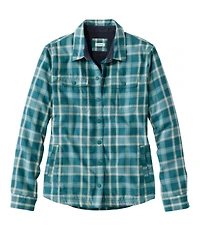 Women's Fleece-Lined Flannel Shirt, Snap-Front Plaid