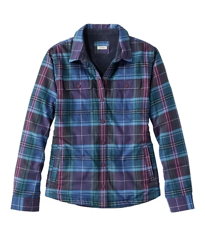 Women's Fleece-Lined Flannel Shirt, Snap-Front Plaid