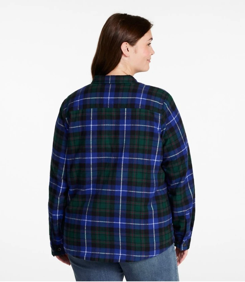 Women's Scotch Plaid Shirt, Sherpa-Lined