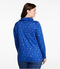 Women's Pima Cotton Tee, Long-Sleeve Cowlneck Print