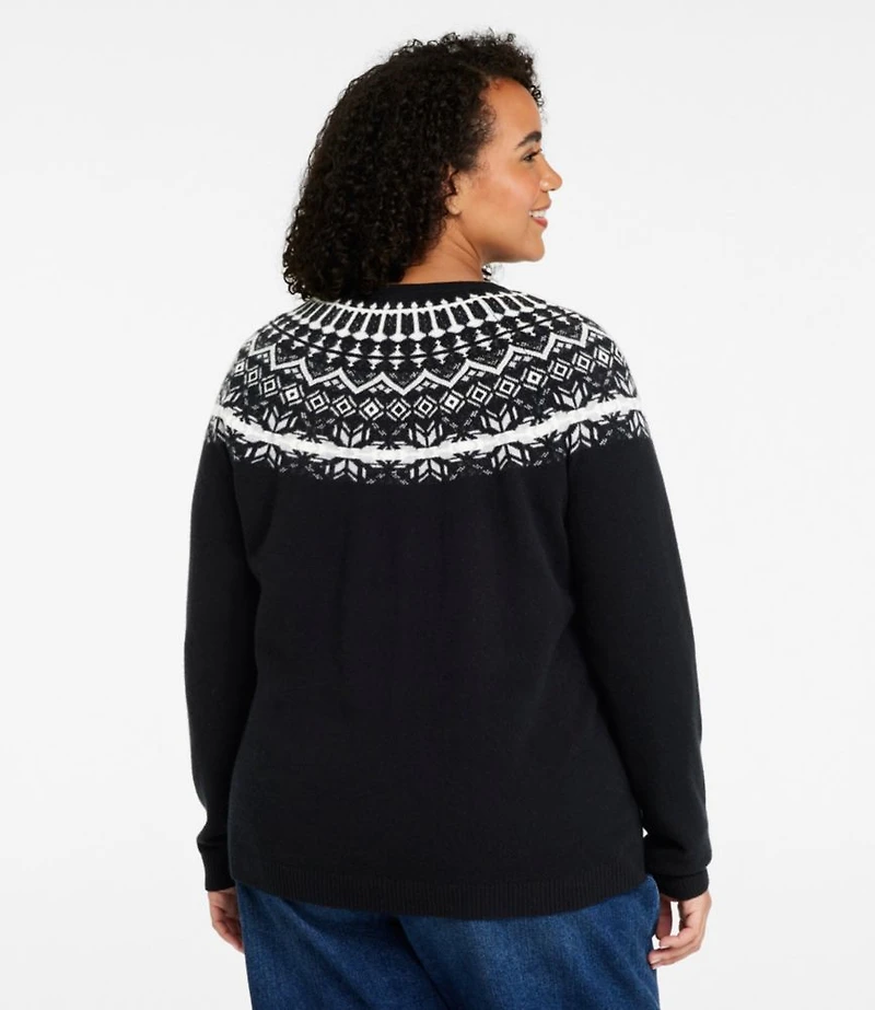Women's Classic Cashmere Sweater, Crewneck Fair Isle