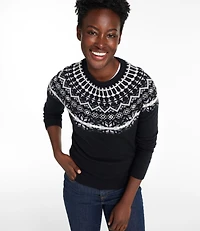 Women's Classic Cashmere Sweater, Crewneck Fair Isle